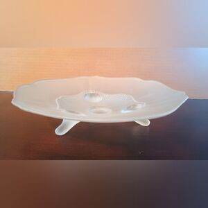 1930s Satin Depression Glass Footed Bowl
